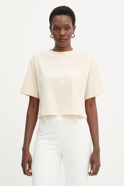 Patrizia Pepe t-shirt bawełniany damski kolor beżowy 8M1798 J387