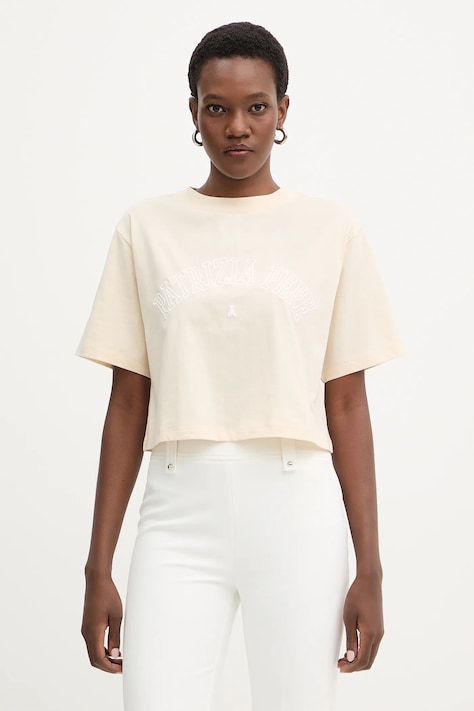 Patrizia Pepe t-shirt bawełniany damski kolor beżowy 8M1798 J387