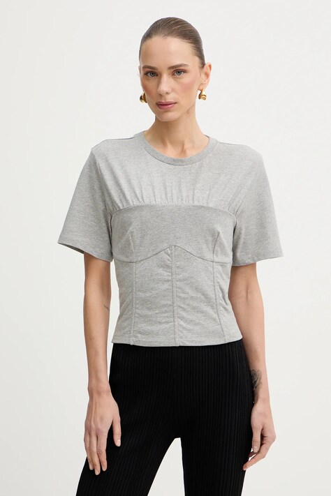 Patrizia Pepe t-shirt bawełniany damski kolor szary 8M1803 J387