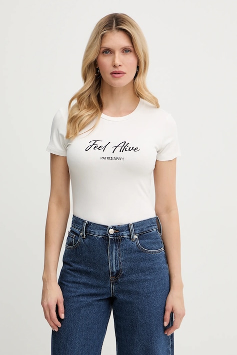 Patrizia Pepe t-shirt damski kolor biały 8M1807 J051