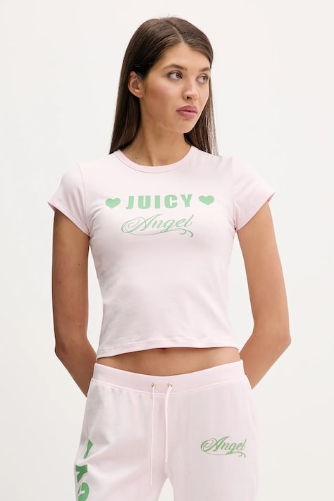 Juicy Couture t-shirt Angel damski kolor różowy JCNCT126461