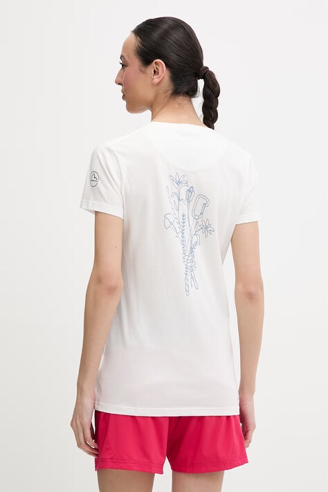 La Sportiva T-shirt trekkingowy damski bawełniany Climb Flower biały ZACT199