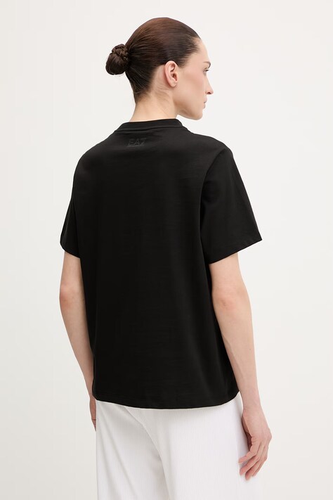 Бавовняна футболка EA7 Emporio Armani — SS26-TSD0DK, чорний — фото 3