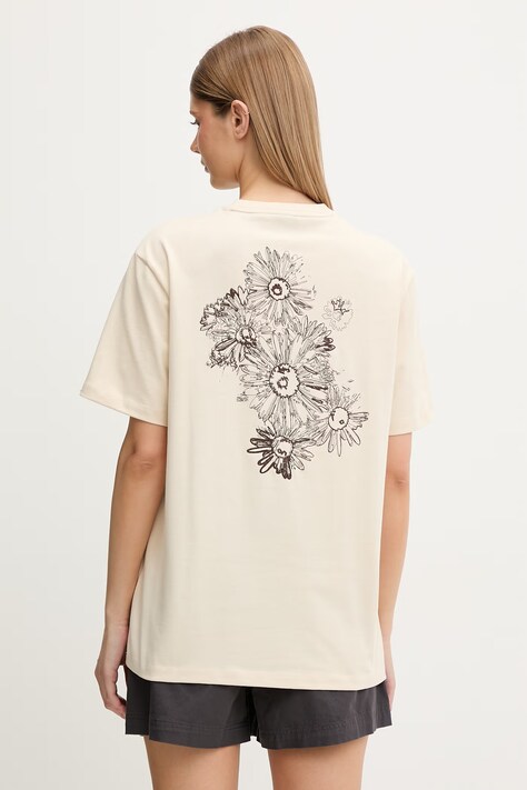 EA7 Emporio Armani T-shirt damski bawełniany beżowy AF12957.7W000999