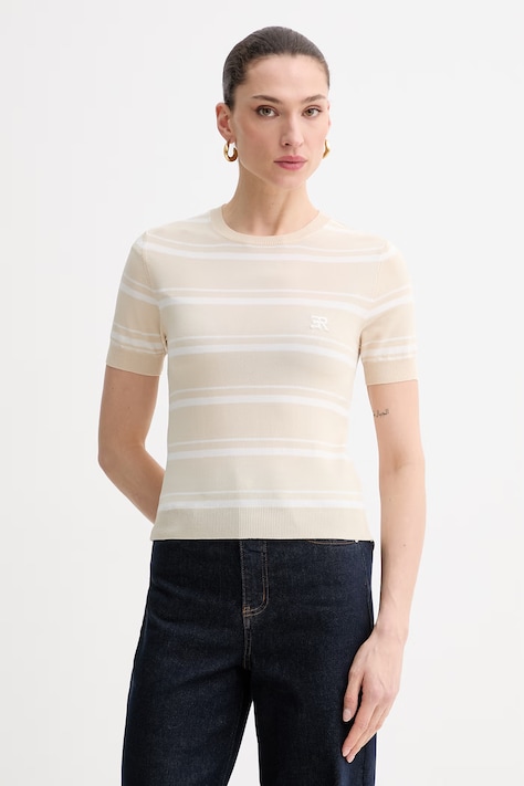 ERMANNO Firenze t-shirt damski beżowy D48EM009EP0