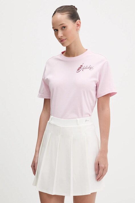 adidas t-shirt bawełniany damski kolor różowy KA9966
