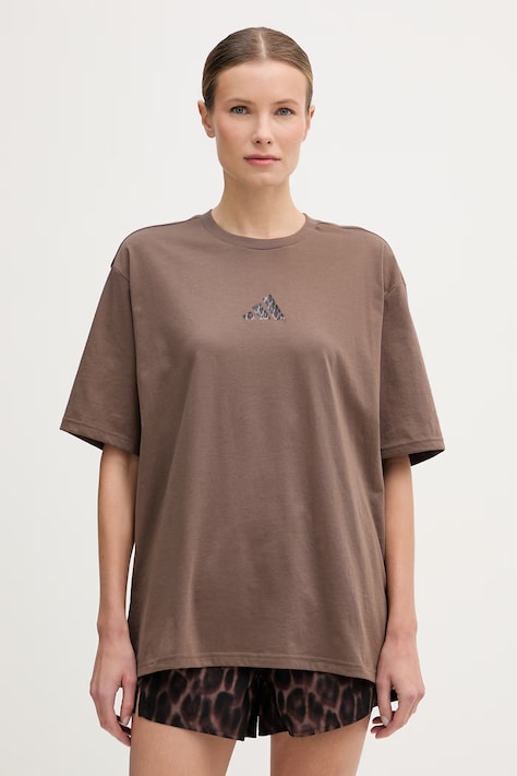 adidas Performance t-shirt treningowy damski kolor brązowy KB9420