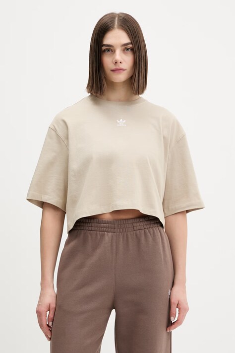 adidas Originals t-shirt bawełniany damski kolor beżowy KD1363