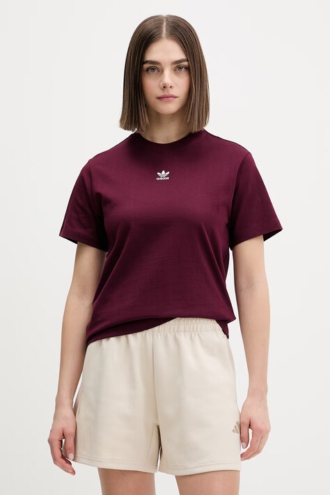 adidas Originals t-shirt bawełniany damski kolor bordowy KD3942