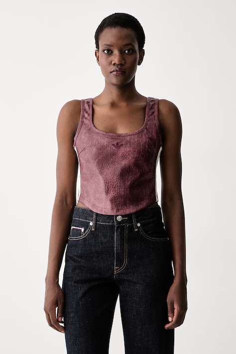 adidas Originals crop top γυναικείο μπορντό KD8786