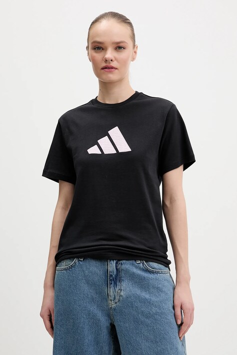 adidas t-shirt bawełniany damski kolor czarny KQ6399