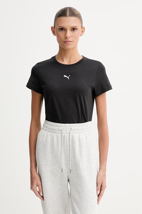 Puma T-shirt damski bawełniany Essential Logo czarny 692916
