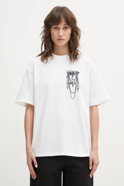 Carhartt WIP t-shirt in cotone W SS Inverted Charm T-Shirt donna colore bianco I036030.02XX