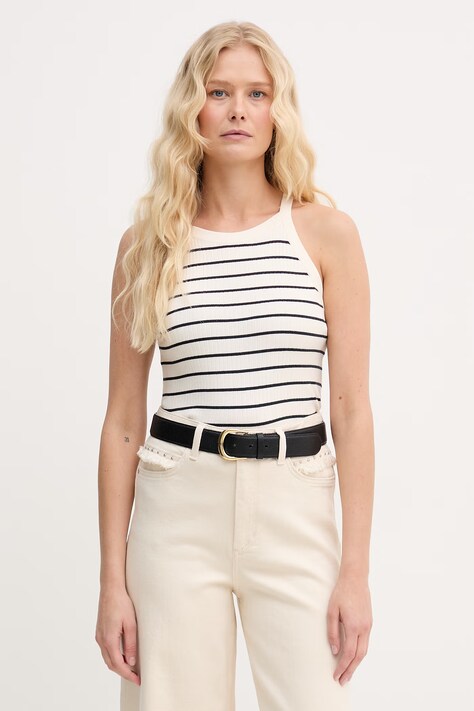 Mos Mosh top damski z dodatkiem jedwabiu Imanja granatowy 176720