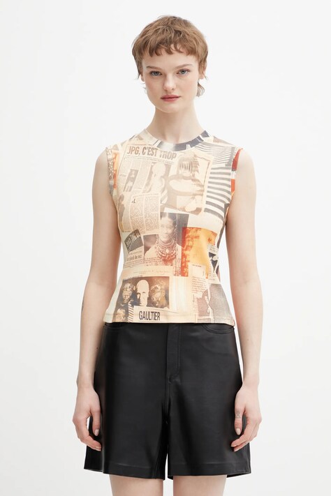 Jean Paul GAULTIER top Journal kolor beżowy 26/01-W-TO401-J026P