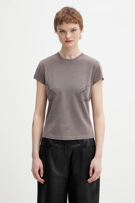 Jean Paul GAULTIER t-shirt Needles damski kolor brązowy 26/01-W-TO404-J032