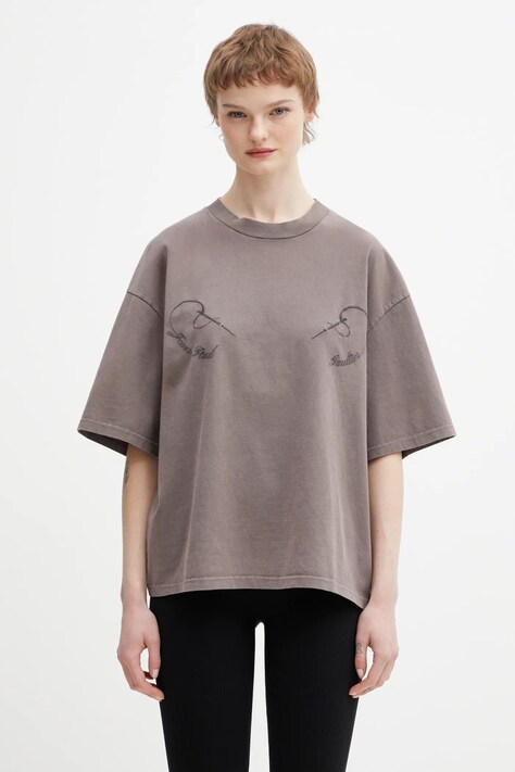 Jean Paul GAULTIER t-shirt bawełniany Needles damski kolor brązowy 26/01-W-TO405-J033