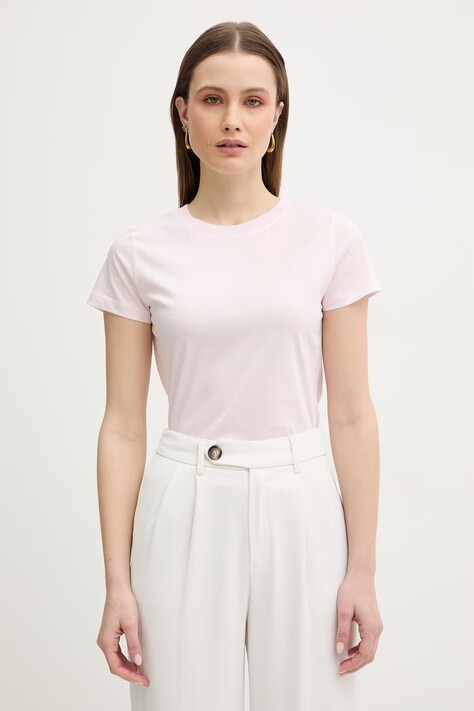 Marella t-shirt bawełniany MLMEURO damski kolor różowy 2613971015200