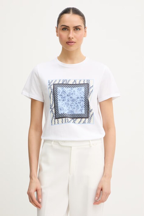 Marella t-shirt bawełniany Emme by Marella damski kolor biały 2615971051200