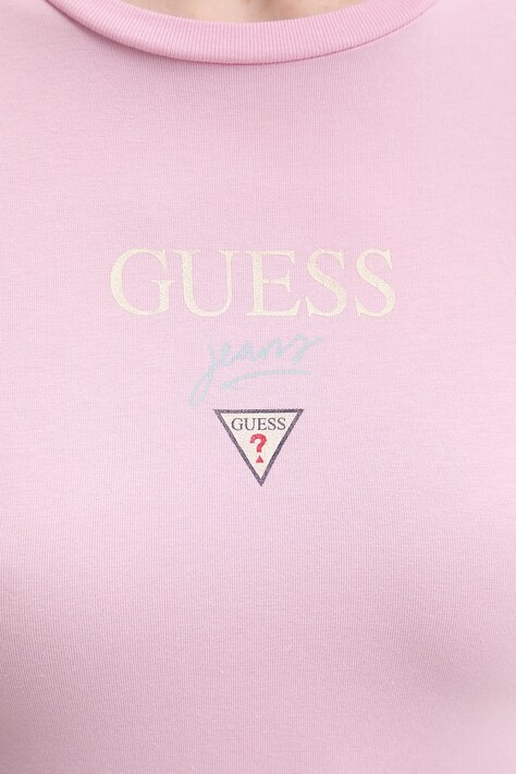 Guess Jeans футболка жіноча з бавовною — SS26-TSD0O3, рожевий — фото 5
