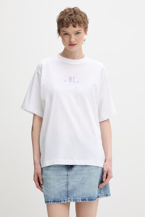 Guess Jeans t-shirt bawełniany damski kolor biały W6RI20 K8HM0