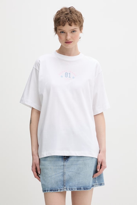 Βαμβακερό μπλουζάκι Guess Jeans χρώμα: άσπρο, W6RI20 K8HM0