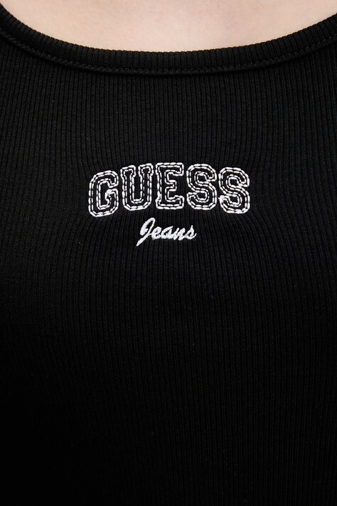 Топ Guess Jeans — SS26-TSD0O9, чорний — фото 5