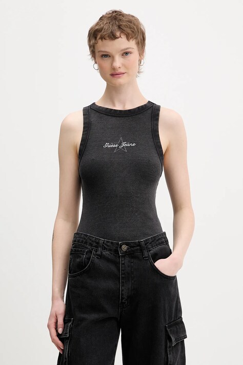 Guess Jeans top kolor czarny W6RP23 KA0H1