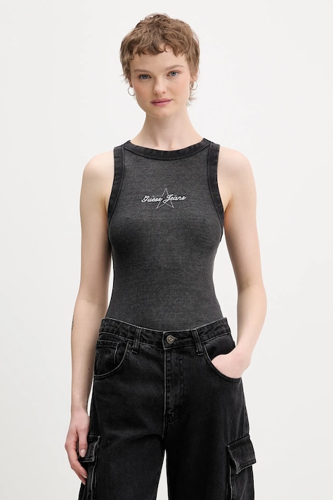 Guess Jeans top kolor czarny W6RP23 KA0H1