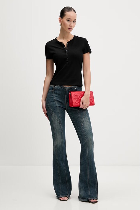 Guess Jeans t-shirt damski kolor czarny W6RP27 KD072