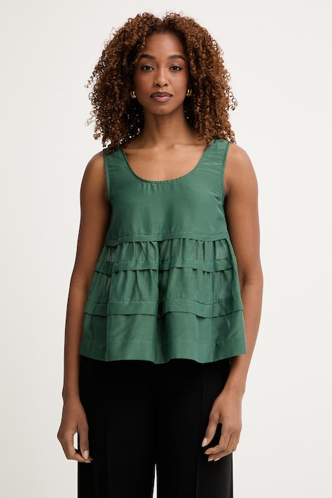 iBlues блузка жіноча з додаванням шовку OPZIONE зелена однотонна 2617161062200