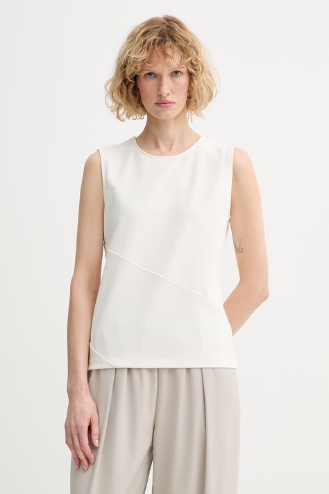 Calvin Klein bluza za žene bež bez uzorka LV044F267G