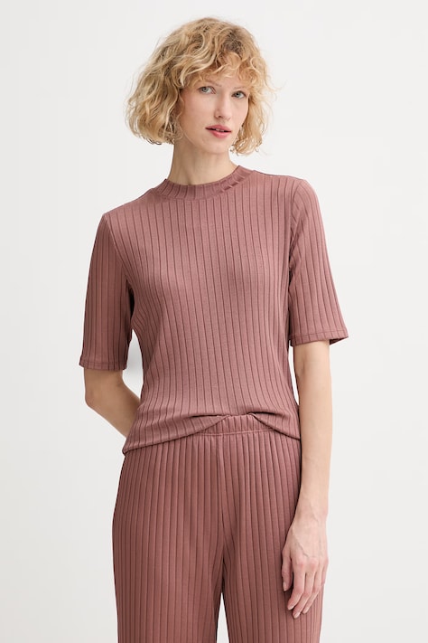 Calvin Klein T-shirt damski brązowy LV044F274G