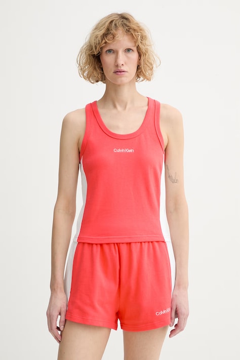 Calvin Klein top damski bawełniany różowy LV00Q61152