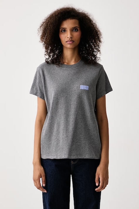 American Vintage T-shirt γυναικείο βαμβακερό πράσινο YKO02C