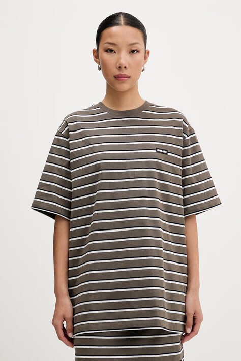 Rotate T-shirt damski bawełniany zielony 1153182476