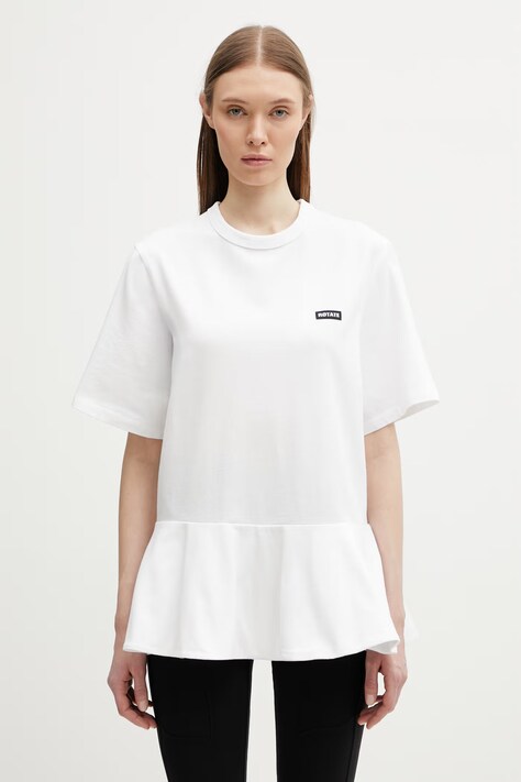 Rotate t-shirt damski bawełniany biały 115589400