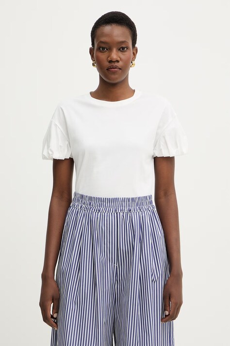 Twinset t-shirt bawełniany damski kolor biały 261TP2210