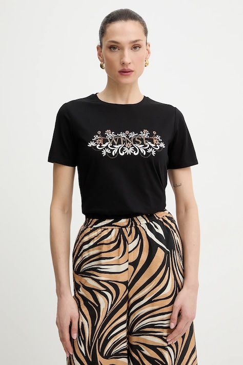 Μπλουζάκι Twinset χρώμα: μαύρο, 261LB2NFF