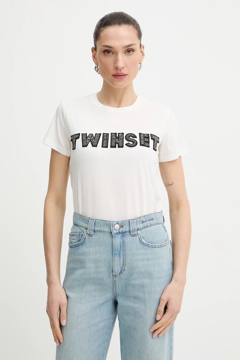 Twinset t-shirt damski kolor beżowy 261LB2PAA