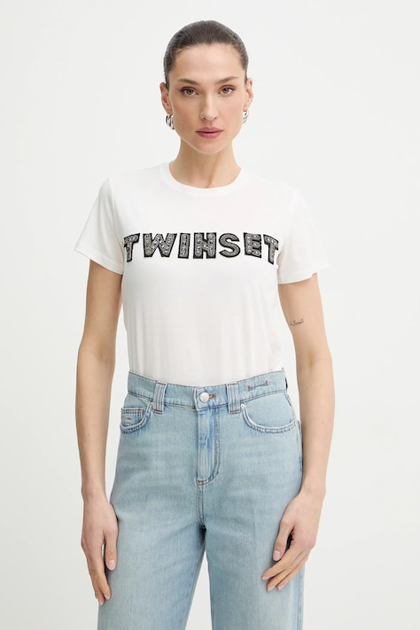 Twinset t-shirt damski kolor beżowy 261LB2PAA