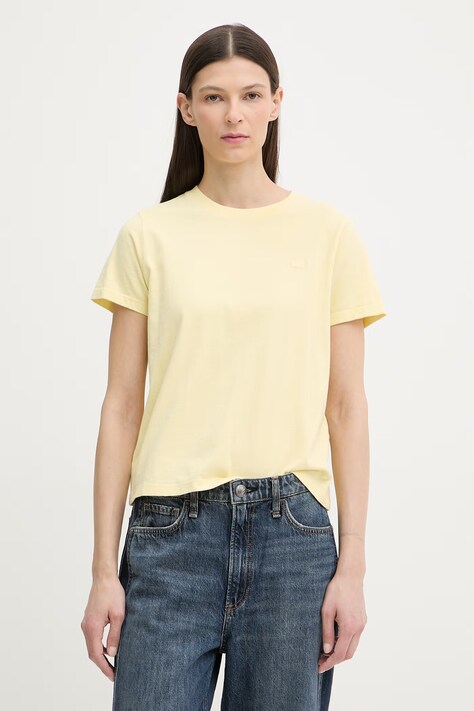 Levi's T-shirt basic damski bawełniany T2 PERFECT żółty 005J2