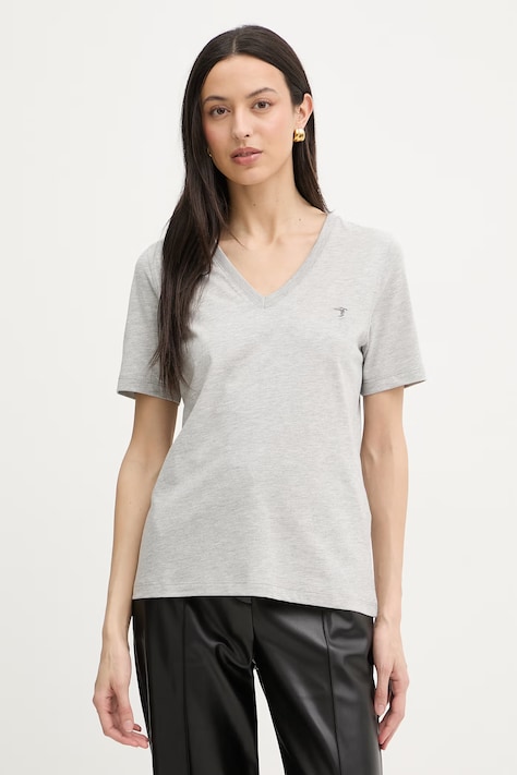 Trussardi t-shirt damski z bawełną szary G1266500254N