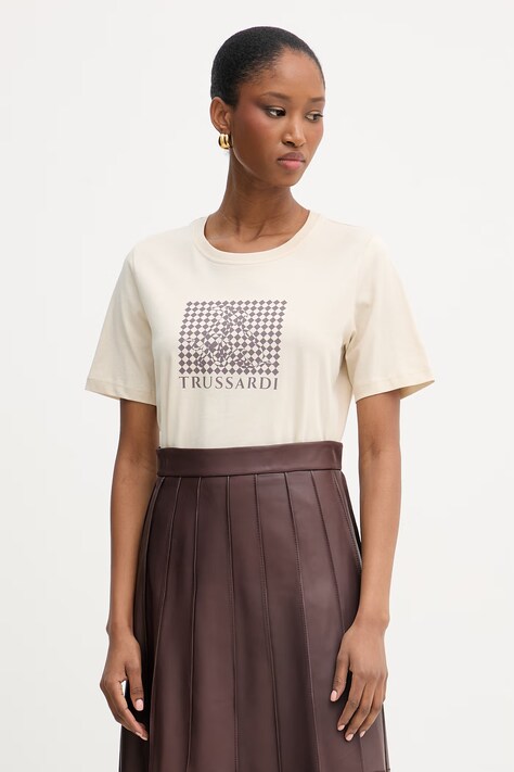 Trussardi tricou pentru femei, din bumbac bej G1346000246N