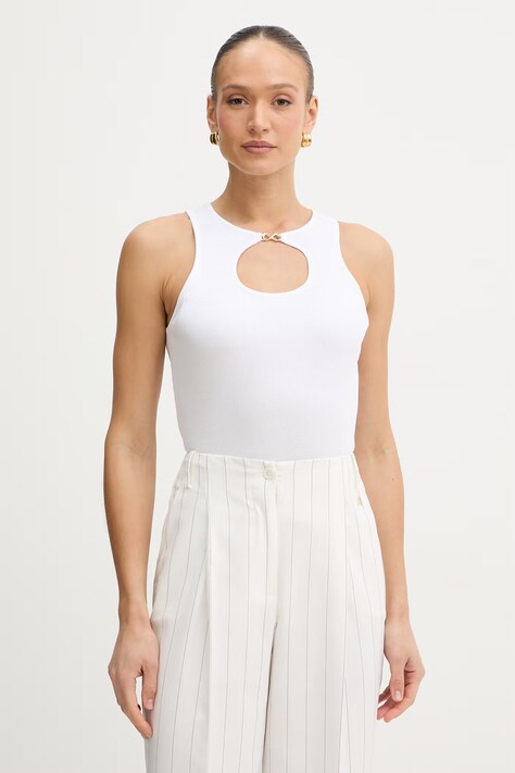 Twinset top bawełniany kolor biały 261TT2280