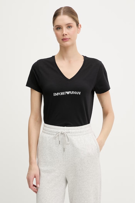 Emporio Armani Underwear t-shirt damski z bawełną czarny EW000409 AF19026