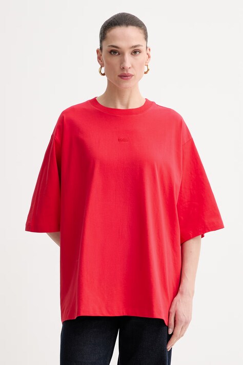 Gestuz t-shirt oversize damski bawełniany czerwony 10911064