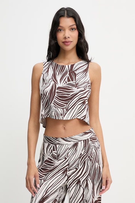 Guess plážová košeľa dámska ZOE hnedá E6GH05 WP232