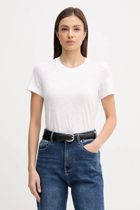 Sisley t-shirt damski kolor beżowy 3TNHL108D