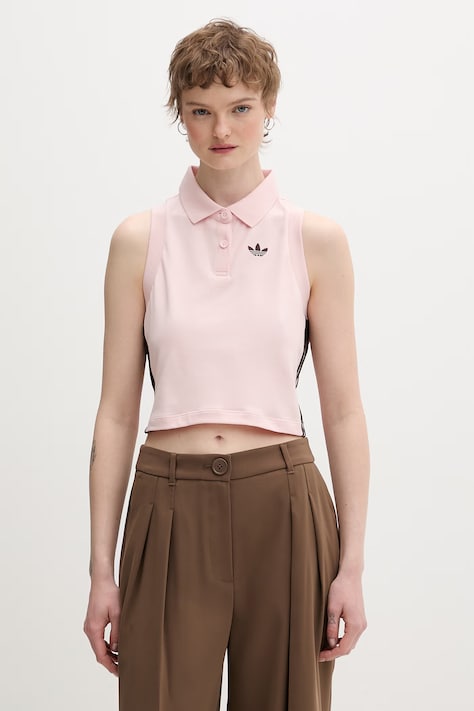 adidas Originals top damski bawełniany z elastanem różowy KD3703